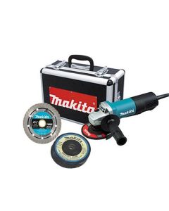 MAK9557PBX1 image(0) - Makita 4-1/2" Paddle Switch Cut-Off/Angle Grinder w/ Diamond Blade and (4) Grinding Wheels