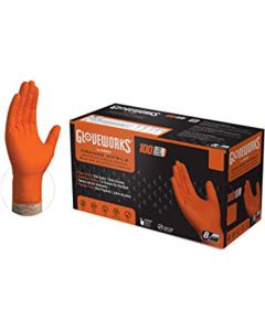 AMXGWON49100 image(0) - Ammex Corporation Gloves Gloveworks HD Orange Nitrile XXL
