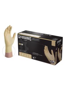 AMXILHD48100 image(0) - Ammex Corporation XL Gloveworks HD P/F Textured Latex Gloves