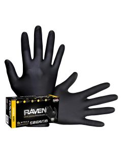 SAS66519 image(0) - SAS Safety Raven Black 7mil PF Nitrile Gloves, XL (pk of 100)