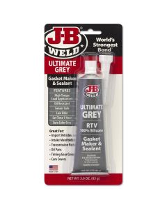 JBW32327 image(0) - J-B Weld 32327 Ultimate Grey High Temperature RTV Silicone Gasket Maker and Sealant - 3 oz.