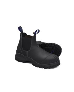 BLU990-085 image(0) - Steel Toe Slip-On Elastic Side Boots w/ Kick Guard, Black, AU size 8.5, US size 9.5