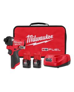 MLW3453-22 image(0) - Milwaukee Tool M12 FUEL 1/4" Hex Impact Driver Kit